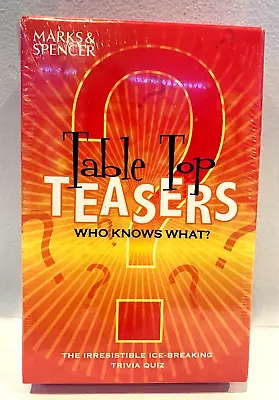M&S Table Top Teasers Who Knows What?  Ice-Breaking Trivia Quiz Card Game 14+ • £3.99