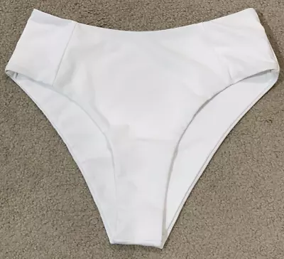 Zaful Bikini Tankini Swimsuit Bottoms Womens Size Medium (8) White High Waist • $16.94