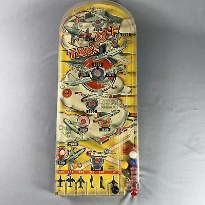 Vtg Marx Toys Pinball Game Take Off Airplanes Tabletop • $34.99