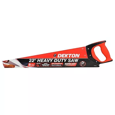 22  Hand Saw Heavy Duty Wood Carpentry 8 TPI Sharp Hardpoint Soft Grip Handle • £8.25