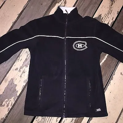 NHL Montreal CANADIANS Hockey • Men's Black Full Zip Up Jacket Size SMALL • $14.99