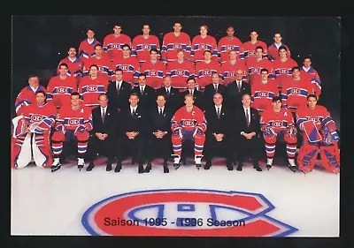 1995-96 MONTREAL CANADIENS  5  X 7-1/2  Team Promotional Photo/Postcard • $6.99