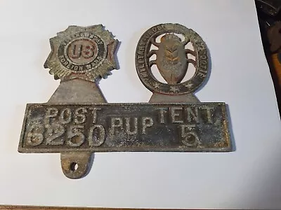 Vintage Veterans Of Foreign Wars VFW License Plate Topper - Cast Aluminum • $19.99