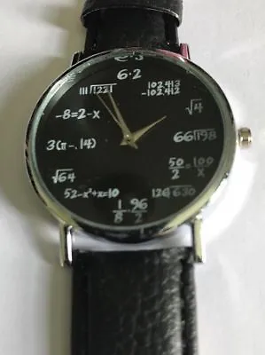 UNUSUAL NEAT NEW  UNISEX Equations Black Wrist Watch GREAT FOR A MATH WHIZ  • $21.99