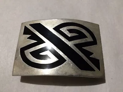 Vintage Abstract Tribal Sterling Hippie Belt Buckle .925 Mexico • $75