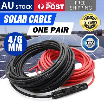 6/10M Extension Cable Wire Connectors Solar Panel To Regulator 4mm² 6mm² • $20.90