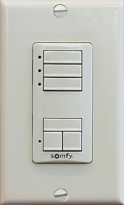 Somfy DecoFlex WireFree RTS 3 Channel Switch-Ivory 1811072- SOMFY OPEN BOX DEALS • $140.99