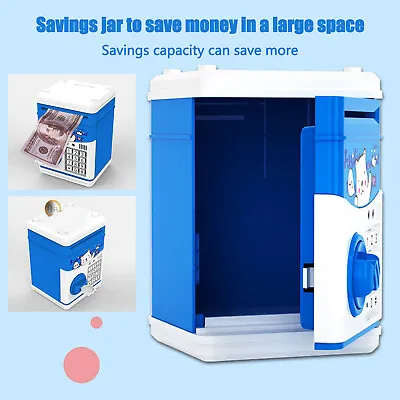£15.45 • Buy Piggy Bank ATM Money Box Key Open Cash Coins Savings Safe Children Kids Toy