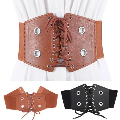 Women's Ladies Underbust Waist Wide Band Belt Lace Up Cincher Shape Corset • £5.40