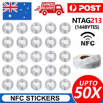 5-50x NFC TAG Sticker NTAG 213 Universal Label RFID Tag For Android NFC Phones • $3.75