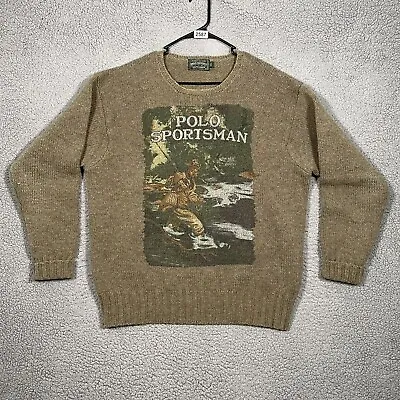 Vintage Polo Country Ralph Lauren Sportsman 100% Wool Knit Sweater Mens XL Brown • $219.99