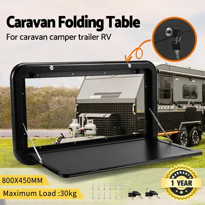 Mobi Caravan Picnic Table 800 X 450mm Camping Outdoor Motorhome RV Folding Black • $149.95