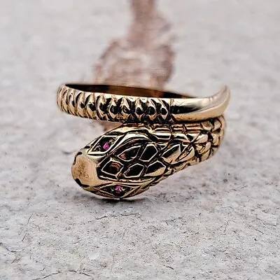 9ct Gold Snake Ring | Size O 1/2 • £300