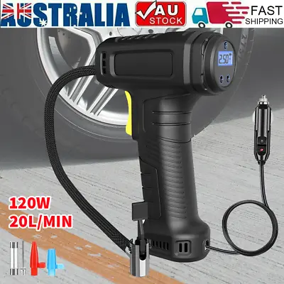 Automatic Car Tyre Inflator Handheld LCD Digital Air Compressor Pump Night Light • $22.43