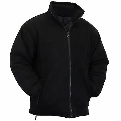 Mens Extra Thick Fleece Heavy Duty Work Jacket Padded Anti Pill Winter Black  • £24.99