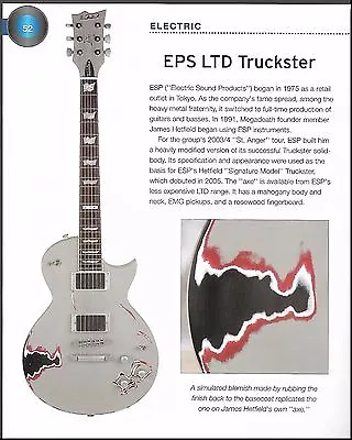 ESP James Hetfield LTD Truckster + Epiphone Dot Studio Guitar History Article • $4