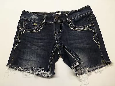 H2J Denim Cutoff Distressed Shorts Womens 3/4 Dark Blue Great Condition • $10.50