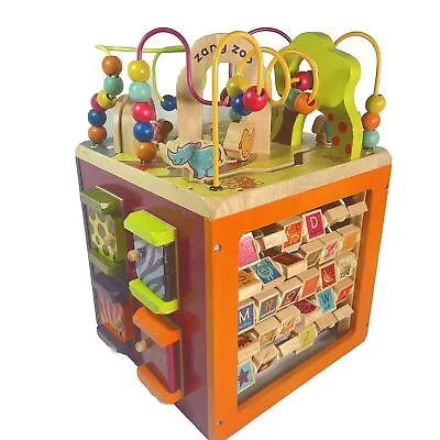 Zany Zoo Wooden Activity Cube Educational Preschool Learning Block 12x12 • $28.99