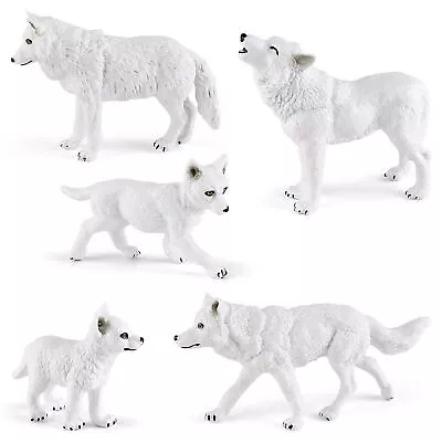 Wolf Figurine Static Model Ornament Wolf Statue Model Desktop Ornament Adorable • $24.54