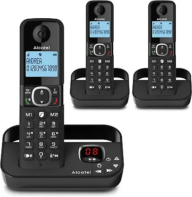 Alcatel F860 Voice Trio Cordless Answering Machine Call Block Landline Phones • £69.99