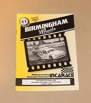 1995 Birmingham Brisca F2 Stock Cars Hot Rods & Streetstox Programme 8 April • £1.35