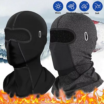 Balaclava Full Face Mask Men Women Cycling Ski Winter Warm Neck Black Motorbike • £5.98