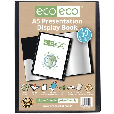 Eco-eco002 A5 40 Pocket Presentation Display Book (pack Of 12) • £19.90