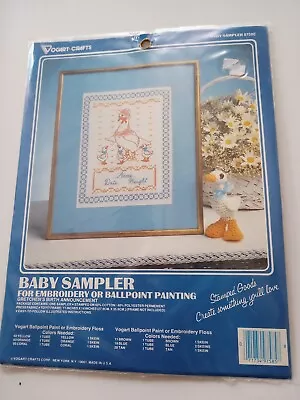  Vogart Baby Sampler Gretchen's Birth Announcement Embroidery/Paint 8758E New  • $12
