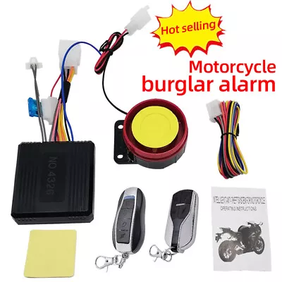 Motorcycle Scooter Security Alarm System Remote Control Anti-theft Engine Start • $18.61