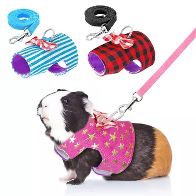 Adjustable Small Pet Harness Hamster Rat Rabbit Chest Strap Lead Leash Vest Rope • £3.83