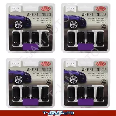 SAAS Wheel Nuts Flat 1/2 Blk 40mm 4x5PK For Ford Explorer 1996+ • $63.95