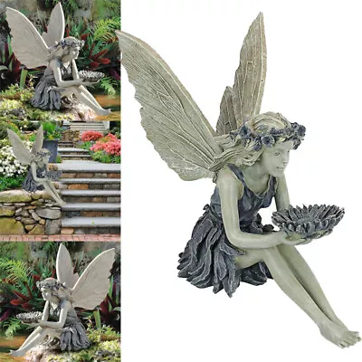 Garden Sitting Fairy Statue Craft Landscaping Yard Lawn Figurine Decor Ornament • £9.99