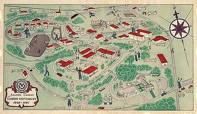 Historical Map Of Atlanta Campus Emory University Wall Art Poster Decor Vintage • $13.95