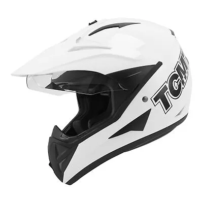 Adult Helmet Motorcycle Full Face Off Road Dirt Bike ATV DOT M L XL XXL White US • $49.99