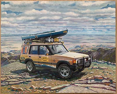 GANTSOG GANBAATAR Contemporary Impressionist Landscape W Land Rover For Camel • $985