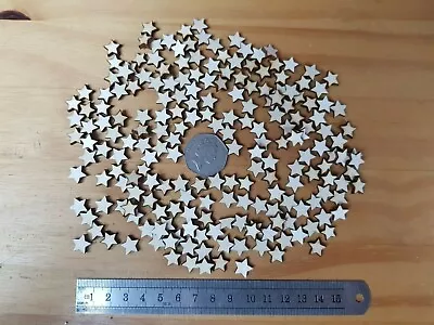 200x Mini Wooden Star Shapes Laser Cut PLY Blank Embellishments Craft 10 X 10mm • £4.99