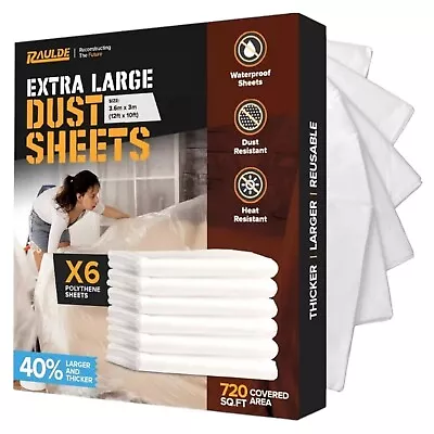 4-24 Large Dust Sheets 3.6M Decorating Painters Clear Plastic Polythene Covers • £3.29