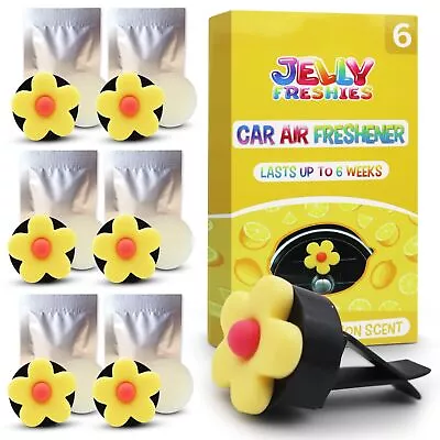 6pk Car Air Freshener Vent Clip On Flowers Fresh Juicy Lemon Scent Auto Freshner • £4.99