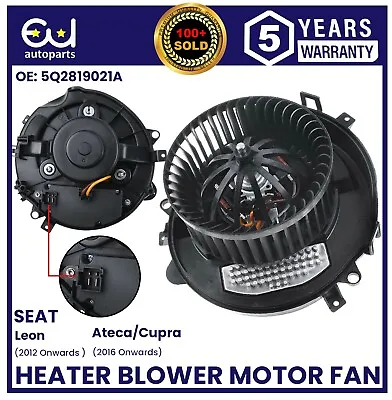 Heater Blower Motor Fan With Resistor For Seat Leon Ateca Cupra Ateca 5q2819021b • £74.99