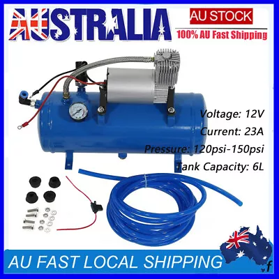 150psi 12V Air Compressor With 6 Liter Tank Tyre Inflator Pump For Air Horn • $158.35