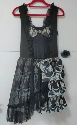 H.NAOTO FRILL  Jumper Dress Poodles Pattern Black Authentic Lolita Gothic Women • $147.90