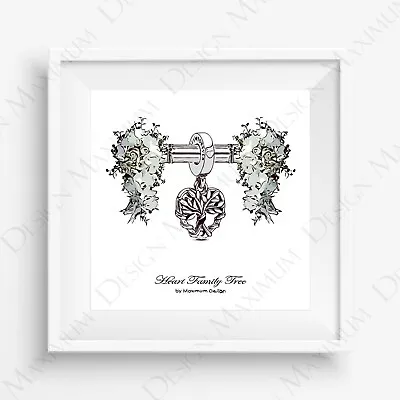 Heart Family Tree Digital Wall Art Printable Pendant Charm 799149C00 • £8.95