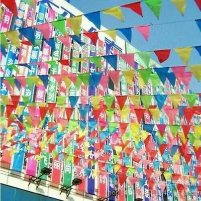 33 Feet 20 Flags Multi Shade Triangle Bunting Party Event Home Garden Decoration • £2.95