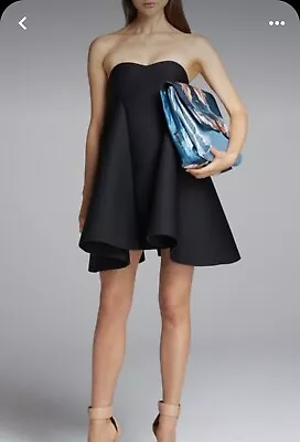 Alice McCall Dress Womens Sz 12 Black Strapless Stretch Babydoll Fit Flare LBD • $129.99