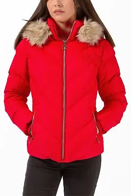 Ladies Jacket Hooded Padded Warm Coat Slim Fit Clearance RRP £48.99! • £14.99