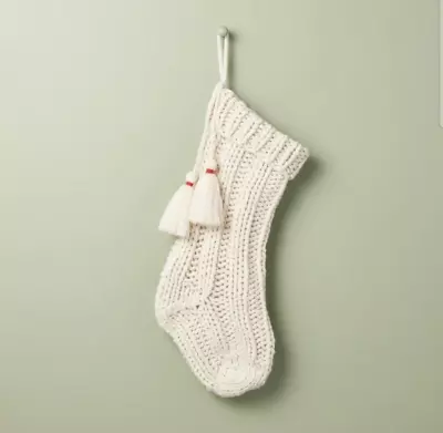 20  Chunky Rib Knit Christmas Stocking Oatmeal - Hearth & Hand With Magnolia • $14.99