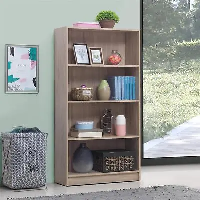 Essentials 3 4 Tier Cube Bookcase Display Shelving Storage Unit Wood Furniture • £53.99