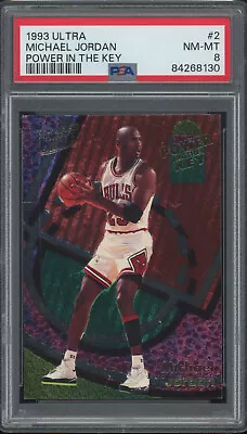 1993 Fleer Ultra Power In The Key #2 Michael Jordan PSA 8 • $138.50