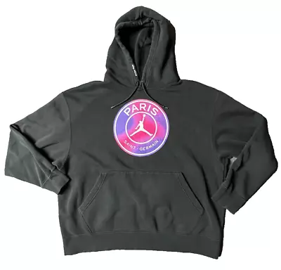 Nike Air Jordan Paris Saint-Germain Graphic Hoodie Mens Size 2XL Black Jumpman • $46.74