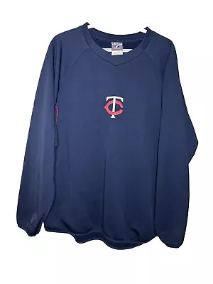 Men's Majestic Authentic MLB Minnesota Twins Pullover Long Sleeve Jacket XL • $12